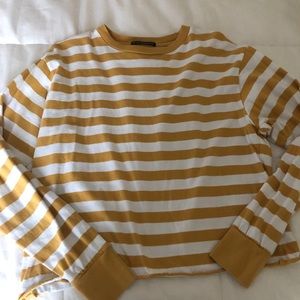 Brandy Melville striped mustard shirt